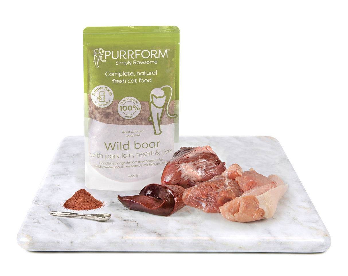 Purrform 5 Days Fresh - Wild Boar and Pork Loin with Heart and Liver 300g