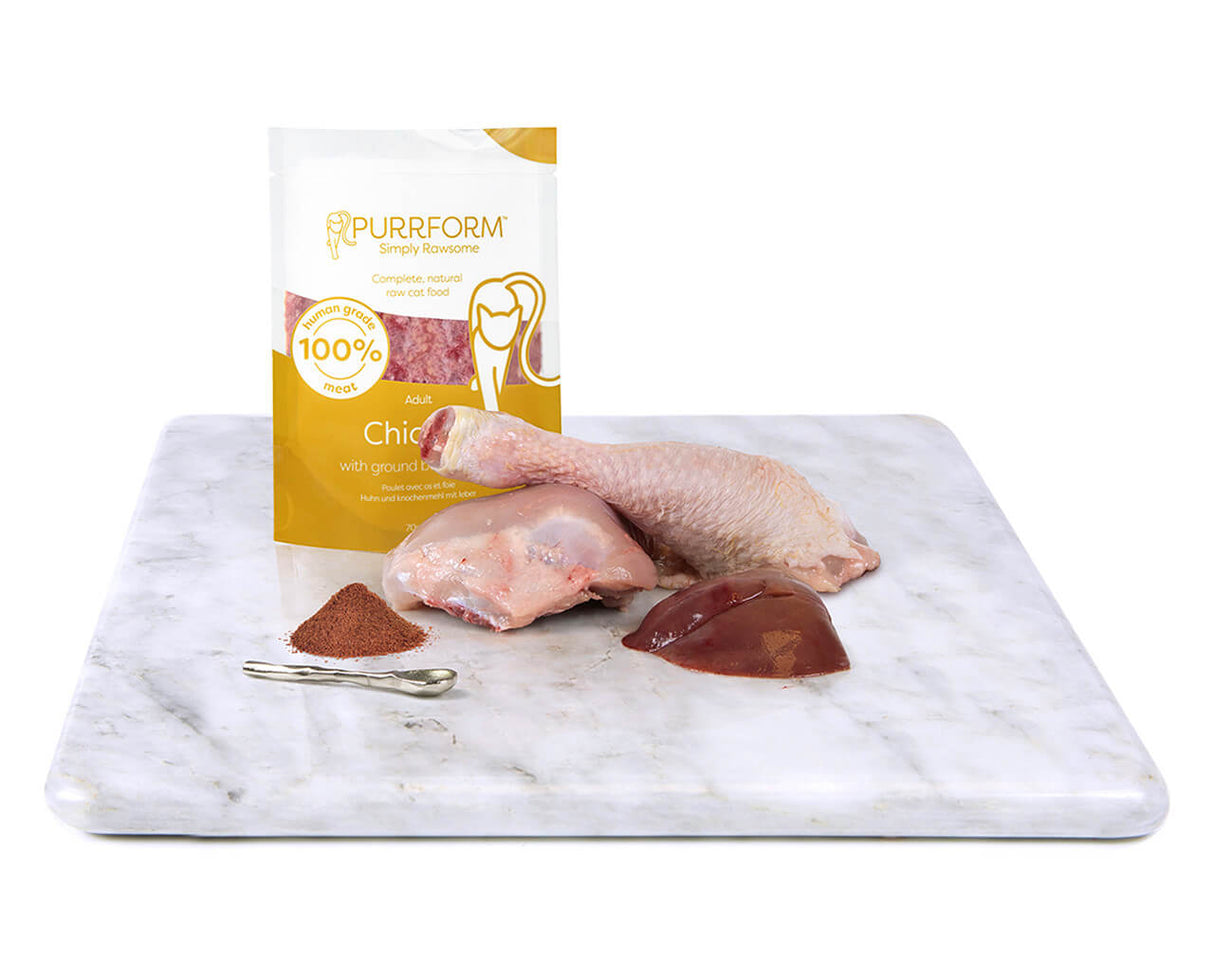 Purrform Chicken And Ground Bone With Liver - POUCH (6x70g)