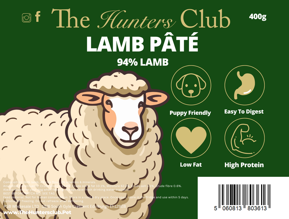 The Hunters Club - Pâté For Dogs 400g