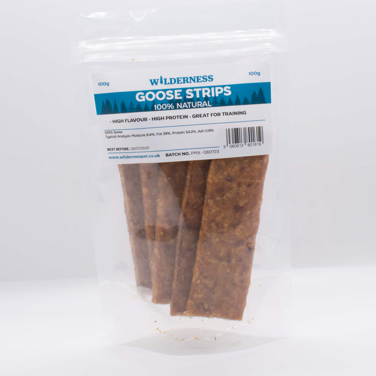 Wilderness 100% Natural Goose Strips 100g Pack