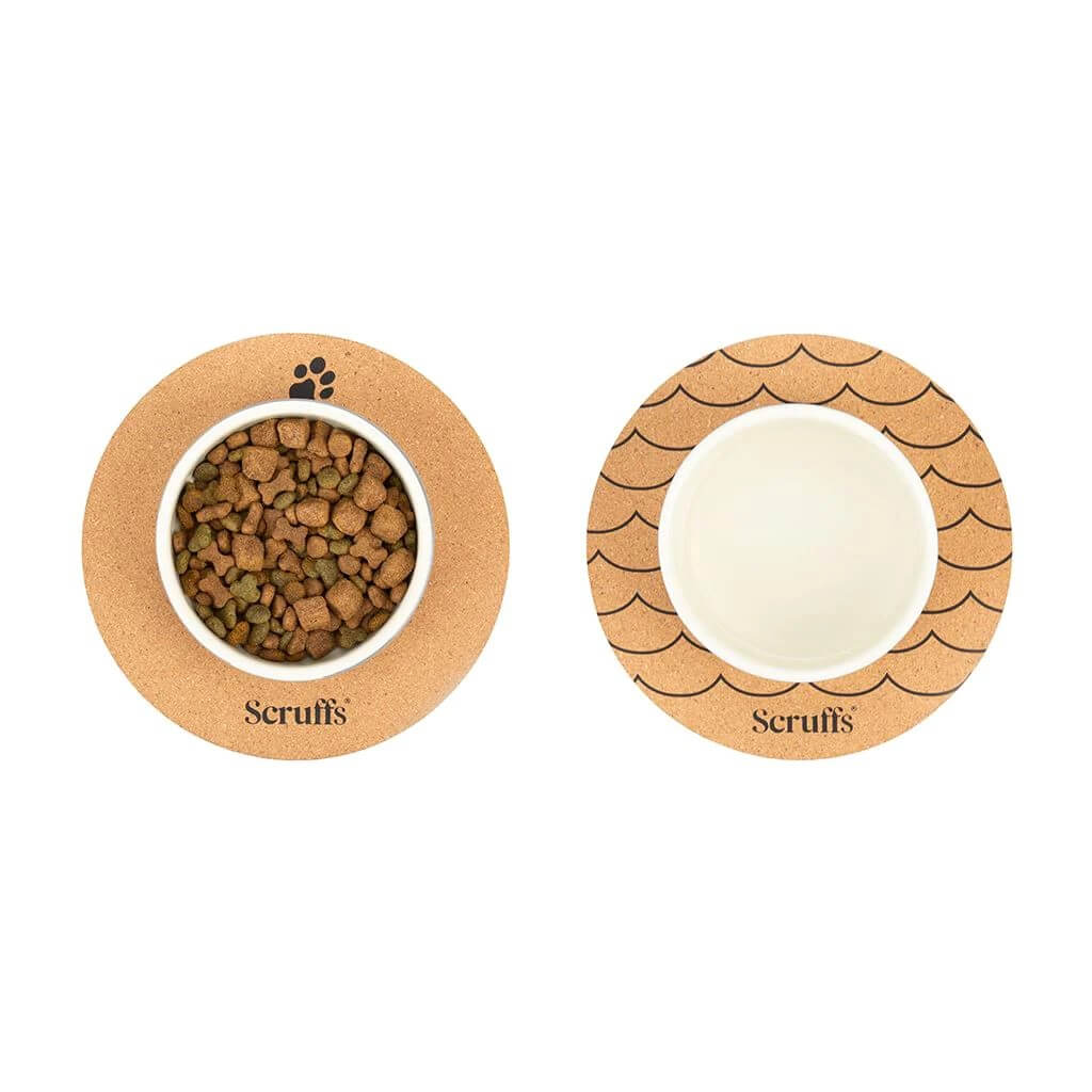 Scruffs 25cm Set of 2 Cork Pet Placemats - Wave & Paw