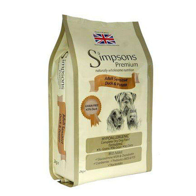 Simpsons Premium Adult Sensitive Duck & Potato Grain Free Dog Food-Dog Dry Food-Simpsons-2kg-Dofos Pet Centre