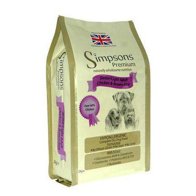 Simpsons Premium Complete Senior/Light Chicken & Brown Rice Dog Food-Dog Dry Food-Simpsons-2kg-Dofos Pet Centre